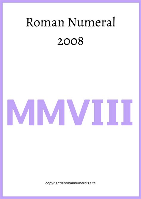 2008 in roman numbers